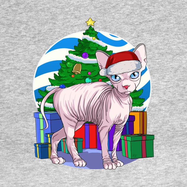 Sphynx Cat Santa Christmas Gift by Noseking